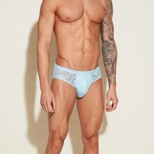 Cosabella Mens Never Say Never Lace Briefs‎ Light Blue Low Rise Pouch Underwear